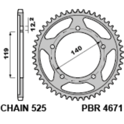 Corona PBR acero estándar 4671 - 525