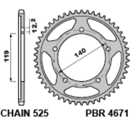 Corona PBR acero estándar 4671 - 525