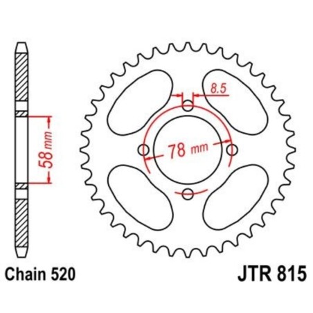 Corona JT 815 de acero con 38 dientes