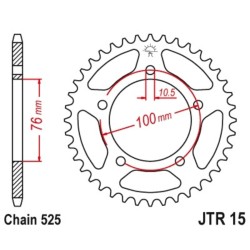 Corona JT SPROCKETS de acero 15 - 525 2