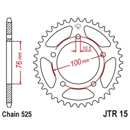 Corona JT SPROCKETS de acero 15 - 525