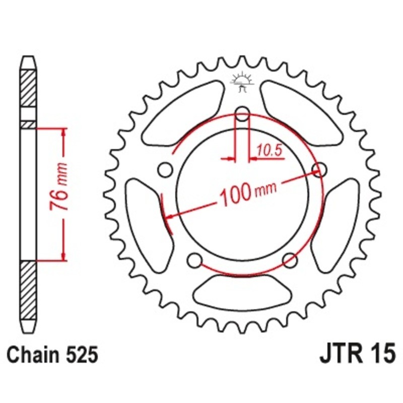 Corona JT SPROCKETS de acero 15 - 525
