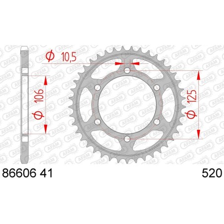 Corona AFAM acero estándar 86606 - Paso 520