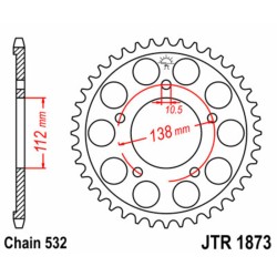 Corona JT 1873 de acero con 48 dientes