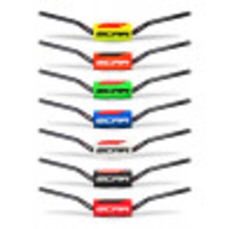 Manillar SCAR O² RC High Mini 65/85 Ø28,6mm - Negro / Protector azul oscuro