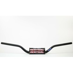 Manillar Renthal Fatbar Carmichael alto negro con protector negro 609-01-BK