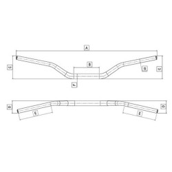 Manillar Domino Scrambler acero Ø22MM 2