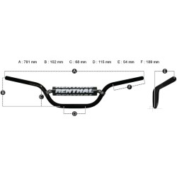 Manillar Renthal Fatbar enduro titanio con protector negro 745-01-TT 2