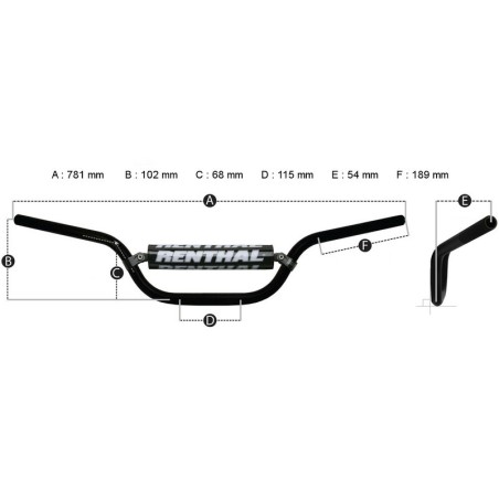 Manillar Renthal Fatbar enduro titanio con protector negro 745-01-TT