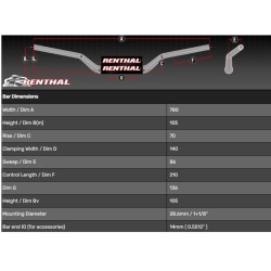 Manillar RENTHAL Fatbar® Street 819-50 Naked / YAM MT-09 2