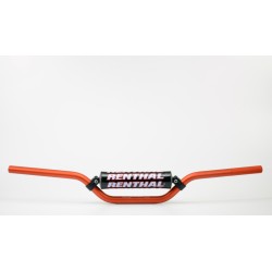 Manillar Renthal motocross SX65 naranja con protector negro 823-01-OR-03-219