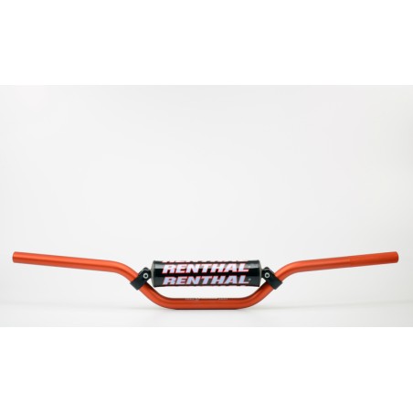 Manillar Renthal motocross SX65 naranja con protector negro 823-01-OR-03-219