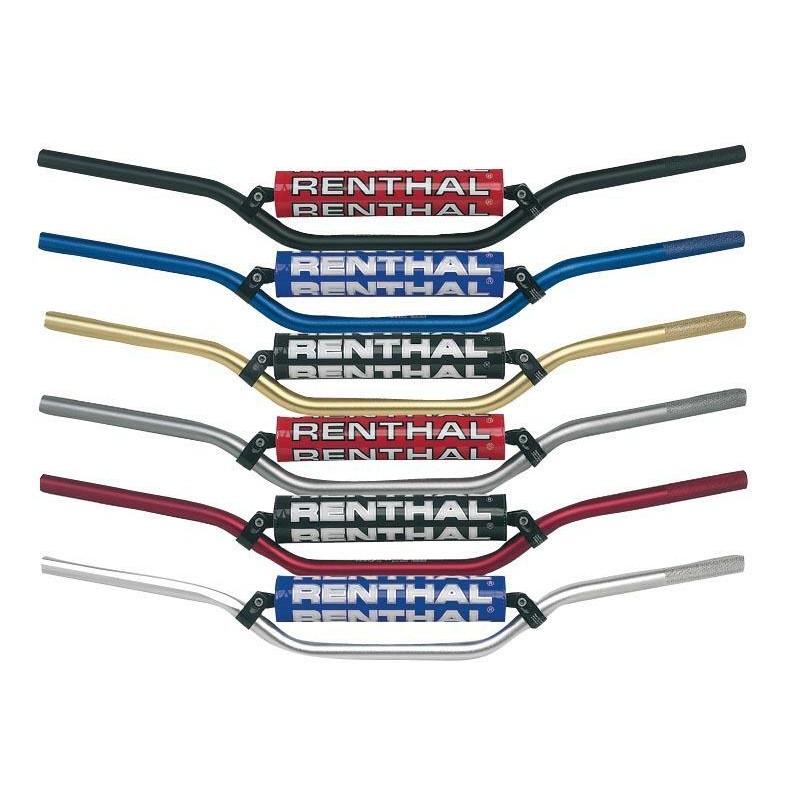 Manillar Renthal motocross RM plata con protector negro 759-02-SI-01-185