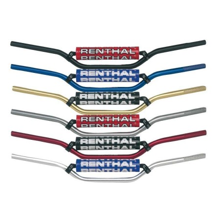 Manillar Renthal motocross RM plata con protector negro 759-02-SI-01-185