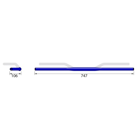 HIGHSIDER pro X-Bar aluminum handlebar drag bar XD1, 1 1/8 inch, black