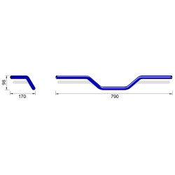 HIGHSIDER pro Aluminum handlebar naked bike A02, 7/8 inch, silver 2