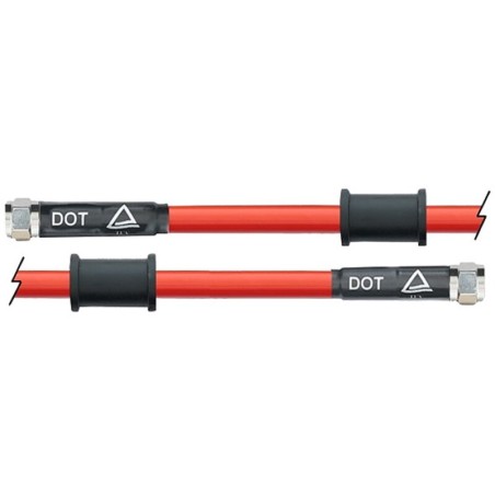 Latiguillo metálico rojo Venhill 175mm tuercas cromadas