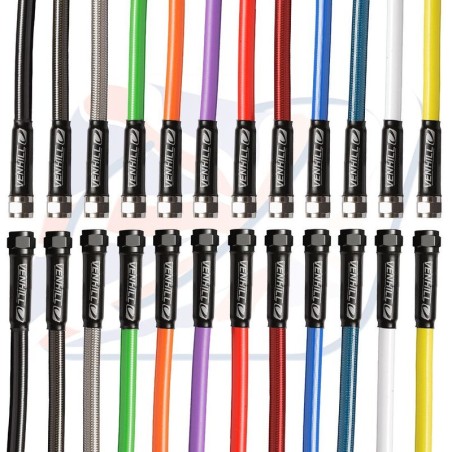 Latiguillo metálico negro Venhill 1000mm tuercas cromadas