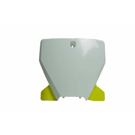 Portanúmeros delantero RACETECH Blanco / Amarillo Husqvarna TC / FC