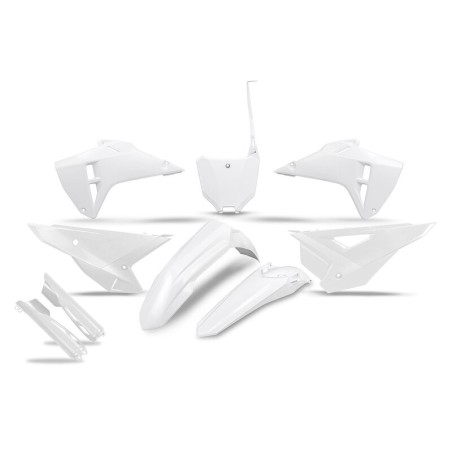 Kit de plástica UFO completo con protectores de horquilla - Blanco mate