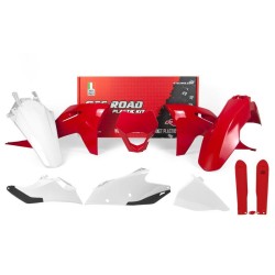 Kit de plástica RACETECH (7 piezas) - Rojo / Blanco