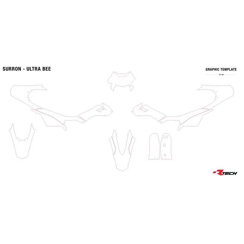 Kit de plástica RACETECH (6 piezas) - Gris