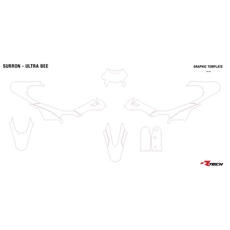 Kit de plástica RACETECH (6 piezas) - Verde aguamarina