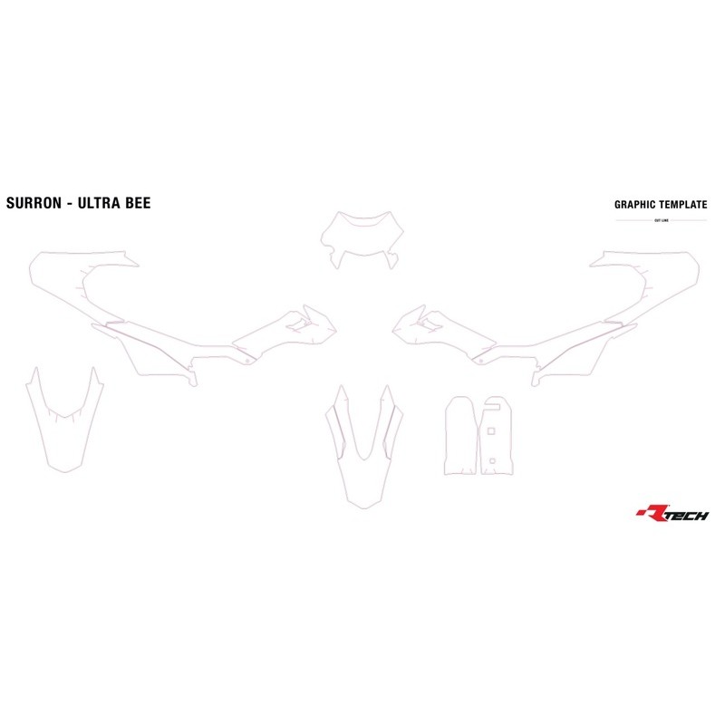 Kit de plástica RACETECH (6 piezas) - Azul