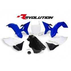 RACETECH Revolution Plastic Kit + Gas Tank OEM Color Blue/White/Black Yamaha YZ125/250