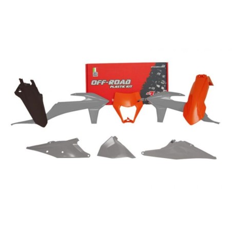 Kit de plástica RACETECH (6 piezas ) - Naranja / Gris