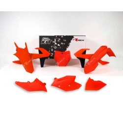 Kit de plástica RACETECH (6 piezas) - Naranja flúor / Negro