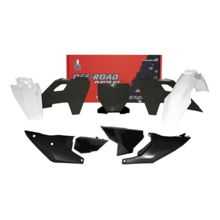 Kit de plástica RACETECH (7 piezas) - Negro / Blanco