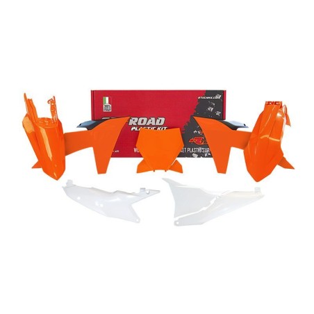 Kit de plástica RACETECH (6 piezas ) - Naranja / Blanco