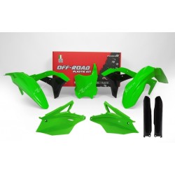 Kit de plástica RACETECH (5 piezas) - Verde flúor / Negro