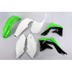 Kit de Plástica UFO OEM Color Green / Blanco / Negro Kawasaki KX86