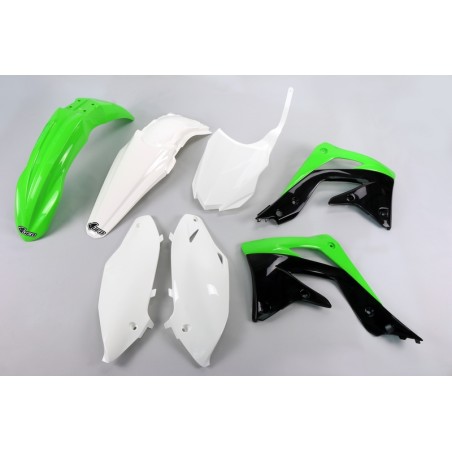 Kit de Plástica UFO OEM Color Green / Blanco / Negro Kawasaki KX86