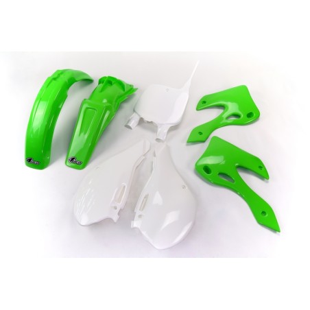 Kit de Plástica UFO OEM Color Green / Blanco Kawasaki KX125 / 250