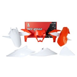 Kit de plástica RACETECH (6 piezas) - Naranja / Blanco