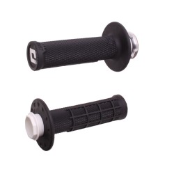 Puños ODI Micro-X Lock-On medio gofrados - Negro / Plata