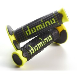 Puños DOMINO FULL GRIP A260 color negro / amarillo fluor