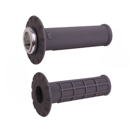 Puños universales ODI Lock-On medio gofrados Ø22,2mm - Grafito / Plata