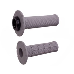 Puños universales ODI Lock-On medio gofrados Ø22,2mm - Gris / Plata