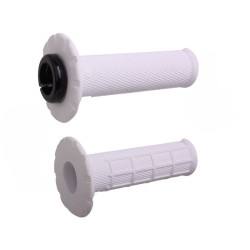 Puños universales ODI Lock-On medio gofrados Ø22,2mm - Blanco / Negro