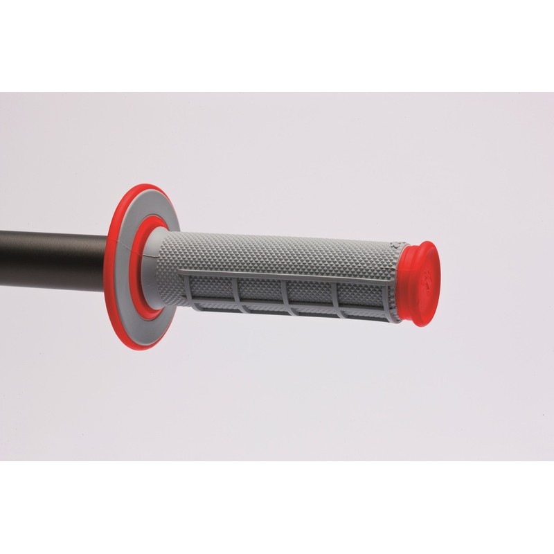 Puños Renthal Dual MX medio cuadradillo blando rojo G156