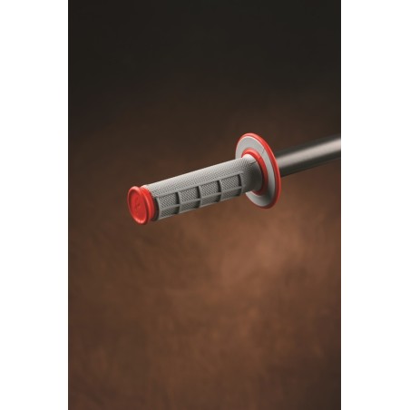 Puños Renthal Dual MX medio cuadradillo blando rojo G156