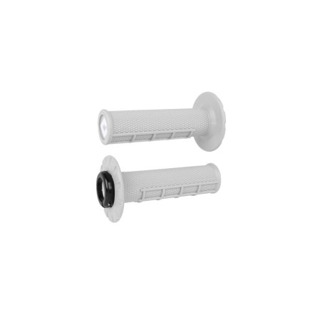 Puños ODI ATV v2.1 Lock-On medio gofrados - Blanco / Negro