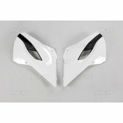 Plásticos laterales de radiador UFO Husqvarna blanco/amarillo HU03353-W