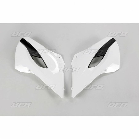 Plásticos laterales de radiador UFO Husqvarna blanco/amarillo HU03353-W