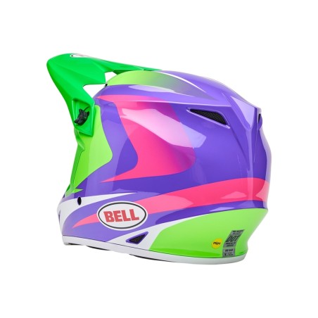 Casco BELL MX-9 Mips - Jackal Gloss Hi-Viz Green Purple