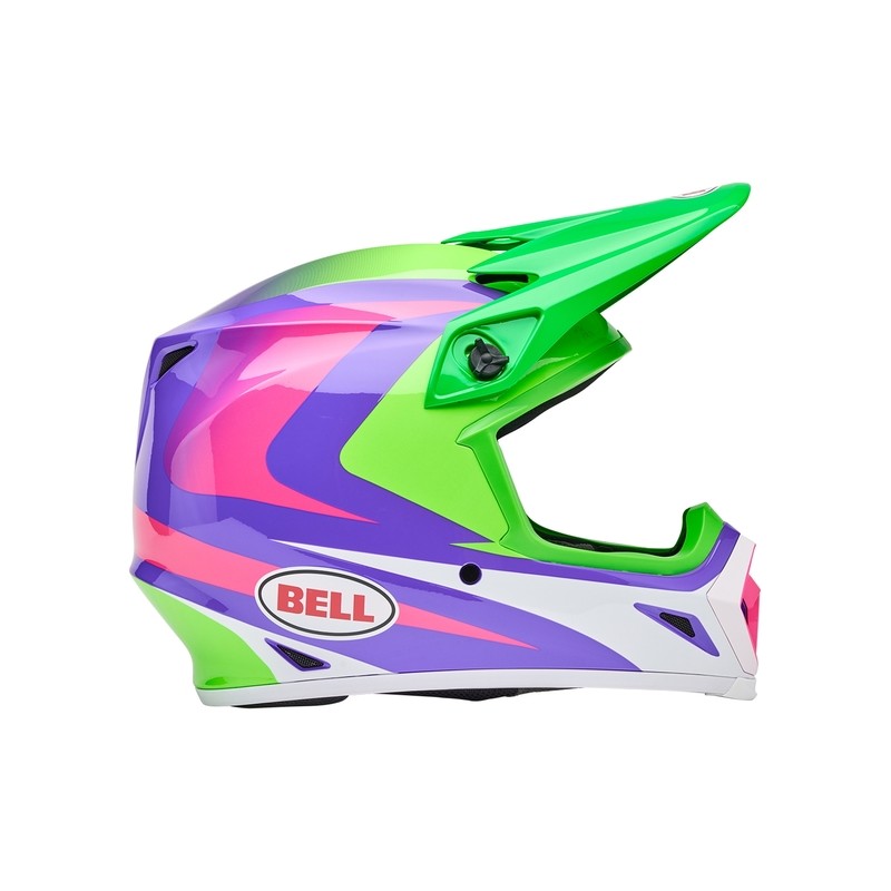 Casco BELL MX-9 Mips - Jackal Gloss Hi-Viz Green Purple